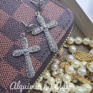 Heirloom Filigree Platinum  dangle earrings + Oddity + Duster earrings